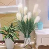 Other Event Party Supplies 7 Heads Fake Reed Bouquet Silk Onion Grass Large Artificial Tree Wedding Flower Plastic Autumn Plants for Home Decoration 230414