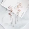 Hair Clips 1PCS Leaves Hairpin Wedding Accessories For Women Pearl U-shaped Clip Fork Fashion Bride Tiara Headpiece Jewelry