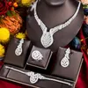 Halsband örhängen set missvikki afrikanska brud armband ringar 4st för kvinnor nigerianska bröllop smycken gåva