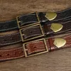 Bälten 3.8 cm Mensbälten Luxury Retro Supertjock äkta läderbälte Ceinture Designer Brass Belt Buckle Men's Belt för jeans 231115