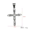 Anhänger Halsketten Hip Hop Prong CZ Stein Bling Iced Out Edelstahl Kreuz Anhänger Halskette Für Männer Frauen Unisex Rapper Schmuck drop