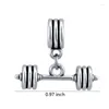 Charms Silver Color Dumbbell Charm Pendant Fit Original Bracelet For Wome DIY Jewelry Making SPP206