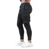 Pantalones para hombres Hombres Deportes Cordón Masculino Ropa deportiva Cordones Mid Cintura Cargo para entrenamiento