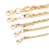 Ketten Hohe Qualität vergoldete Seilkette Edelstahl Halskette für Frauen Männer Goldene Mode Twisted Ketten Schmuck Geschenk 2 3 4 5 6 DHN1D