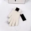 Gants en laine pour hommes Gants de créateur Cinq doigts Gants d'hiver chauds pour femmes Couleur unie Automne et hiver Gants en laine d'extérieur en polaire 4 couleurs