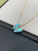 Nouveau créateur de mode 18k Butterfly Boucles d'oreilles Collier ensemble pour les femmes Collier de haute édition femelle Fritillaria Full Diamond plaqué