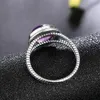 Solitaire Ring Ny anlända Vintage Natural Amethyst Ring for Women 925 Sterling Silver Jewelry and Natural Stone Anniversary Gift 231115
