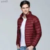 Parkas masculinas leves e resistentes à água, jaqueta puffer empacotável, outono inverno 2021, novo casaco casual padrão l231115