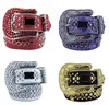 Klassieke BB -riemen Luxe lederen riem voor heren volwassen casual outdoor verstelbare cinturones ingelegde Rhinestone large buckle brede diamant designer riemen pj003 b23