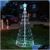 Weihnachtsdekorationen Weihnachtsdekorationen 110V-240V Useuukau Plug Animierte Lightshow Kegelbaum Led Yard Light String Lights Waterpro Dhytf