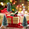 Décorations de Noël 12 pièces Mini arbre Sisal soie cèdre décoration or vert bleu petit décor à la maison blanc P0T9