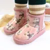 Buty rolkowe mini maluch czysty dzieci botki godne botki chtnut naturalny futra marmurowa biała czarna platforma zamszowy górny luksus skórzany pół dziewczyny dla chłopców boti śnieżne