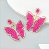 Dangle Chandelier Earrings Bohemian National Style Woven Butterfly For Woman Party Holidaydangle Drop Delivery Jewelry Dhgarden Dhtn1