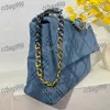 CC Sac Jumbo Capacité Denim Femmes Bandoulière Designer Sacs Double Métal Matelassé De Poche Multi Pochettes De Luxe Sac À Main Shopping Une Épaule Valises Titulaire De La Carte