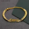 Kedjan Anpassade namnarmband för man Kvinnor Anpassad rostfritt stål Fashion Cuban Chain Personlig Bangle Giftl231115