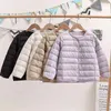 Manteau en duvet de canard blanc pour enfants, veste sans col, plumes pour garçons et filles, doublure de vêtements chauds, automne-hiver, 2023