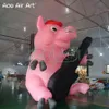 屋外広告展示用のギターインフレータブルアニマルと5MHインフレータブルピンクの豚の漫画