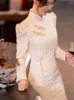 Robes décontractées robe de mariée mariée Qipao printemps/été 2023 luxe Sexy Slim Fit robe de fiançailles