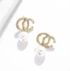 2024 Style 18K Gold Plated Designers Brand Earrings Designer Letter Ear Stud Women Crystal Pearl Geometric Earring for Wedding Party Jewerlry Accessories