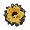 Decorative Flowers Easter Bee Sunflower Wreath Festival Ornaments Artificial Garland Pendants Wall Door Flower Home Decor Hanging Party C9J5