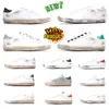 avec des baskets de boîte Chaussures décontractées Dirty Golden Superstar Gooseity Noir Argent Sparkle Print Peau de serpent Daim Semelle crème Low Top Cuir blanc Do-old Dirty style 739134