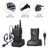 Freeshipping 4st/Lot Walkie Talkie USB Charge Adapter BF-888S UHF 400-470MHz 2-vägs Radio 16Ch Long Range med hörlurar CBTVW