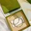 Projektant biżuterii srebrne bambusowe kolczyki dla kobiet złota obręcz kolczyka duże koło luksusowe kolczyki buty akcesoria nowe pudełko 22062306r