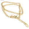 Bälten 2022 Nya mode Creative Ladies Waist Chain Desinger Simple Women Chain Belt Personlighet Trend Metal Belt Q231115