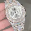 Luxe horloge Top goud stijlen dure Moissanite stenen skelet zilveren horloge TEST heren toon VVS diamanten glanzend automatisch