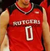 Mich28 Rutgers Scarlet Knights College Basketball Jersey 0 Geo Baker 1 Nick Brooks 2 Shaquille Doorson 5 Eugene Omoruyi Mulheres Juventude Personalizado Costurado