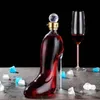 Herramientas de bar 350750ML Botella de decantador de vino de cristal con zapato de tacón alto Brandy rojo Copas de champán Club nocturno Bebiendo 231114