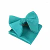 Papillon Papillon regolabile Set fazzoletto da uomo Matrimonio pre-legato Accessori cravatte blu Cravatta Krawatte Party MP109