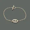 Designer Jewelry Gold Charm Bracelets with Diamonds Thin Chains Women Bracelet Silver Men Hand Strap Stamp Printed Fashion Style