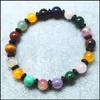 Bangle 1PC Wholesale Nature Men's Gem Stone Bracelets Colorful Powerful Women's Size 8mm Good Quality