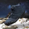 Botas de inverno botas homens neve descalço sapatos casuais trabalho ao ar livre senhoras pele quente tornozelo masculino tamanho grande 50