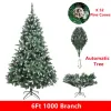 6ft 1000 gren Automatisk julgran med tallkottar Premium Artificial PVC Art Navidad Xmas Decoration 211021 ZZ