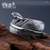 Anillos de racimo Beier 316L Anillo de acero inoxidable Llegada Pluma para hombres / mujeres Águila Joyería de moda LLBR8-432R