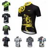 Vestes de course 2023 Jersey cycliste hommes Mtb Road Bike Bicycle Shirt Ropa Ciclismo Maillot Top Mountain Uniforme Black Jaune