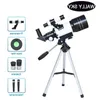 Freeshipping 150x astronomiskt teleskop 70 mm vidvinkel barn astronomiskt monokulärt teleskop med stativstudentutrymme observation pr kxqn