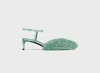 Designer Women's Mink Hair Baotou Sandals Hardware Buckle Decoration Vintage Shoes 4.5 cm 35-41