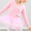 Pullover Autumn Winter Kids Girls Ballet Sweater Soft Layering Drawstring V Neck Pullover Outerkläder Varmjacka Wrap Ballet Dance Coats 231115