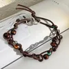 Choker Wood Woven Necklace Women's Chinese National Style Accessories Niche Design Sense Of Vintage CollarBone Chain