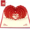 10PC Cartes de voeux 3D pop-up carte d'amour avec enveloppe Saint Valentin Anniversaire Carte de voeux Couple Femme Mari Cadeau fait à la main 231115