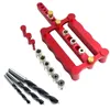 Freeshipping Zelfcentrerende Houtbewerking Doweling Jig Kit 6/8/10Mm Boor Gids Houten Deuvel Puncher Locator Voor huishoudelijk Timmerwerk Gereedschap Mxkef