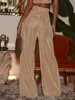 Eleganckie spodnie dojeżdżające do sprężyny jesienne spodażne spodni w kanale z kaneryjskim spodnim luźne spodnie damskie luźne spodnie