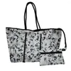 Duffel Bags A Set Women Neoprene Tote Bag Waterproof Luxury Beach Handbag Bag(With Wallet)Large Pool Shoulder