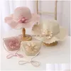 Berretti Bambini Summer St Hat Ragazze Cappello da sole floreale Borsa per bambini Outdoor Beach Girl Cute Baby Drop Delivery Fashio Dhgarden Dhkzp