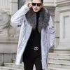 Men's Fur Faux High Quality Winter Warm Coat Men Collar Thick Jacket Plus Size Branded Zipper Designer Clothing Slim 231114