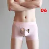 Mutande Boxer da uomo in seta di ghiaccio Slip stampati a cartoni animati divertenti Biancheria intima ultra sottile estiva Moda casual a vita media