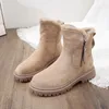 Boots Women Snow Plush Zipper Platform Thick Bottom Ladies Ankle Warm Winter Casual Fashion Female Cotton Shoes 2023